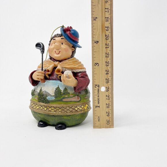 Christmas Ornament Lady Woman Golfer Grandma Fat Golf Large Landscape Granny Old - Picture 7 of 8